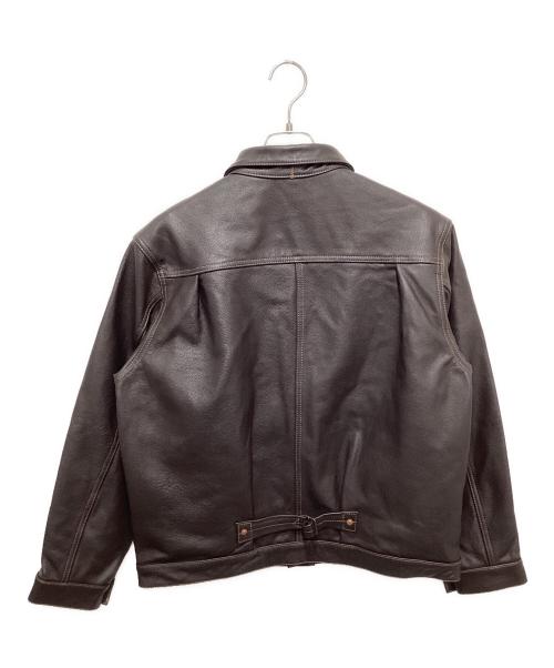 HOUSTON（ヒューストン）HOUSTON (ヒューストン) カウレザートラックジャケット ブラウン サイズ:40Rの古着・服飾アイテム