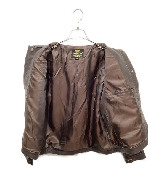 HOUSTON（ヒューストン）HOUSTON (ヒューストン) カウレザートラックジャケット ブラウン サイズ:40Rの古着・服飾アイテム