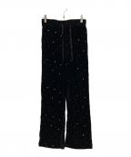 Couture d'adamクチュールドアダム）の古着「Glitter PT ベロアイージーパンツ」｜ブラック