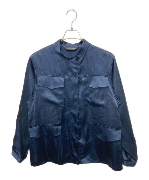 mizuiro-ind（ミズイロインド）mizuiro-ind (ミズイロインド) サテンワークシャツ ネイビー サイズ:FREEの古着・服飾アイテム