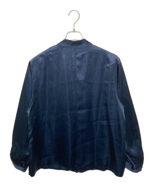 mizuiro-ind（ミズイロインド）mizuiro-ind (ミズイロインド) サテンワークシャツ ネイビー サイズ:FREEの古着・服飾アイテム