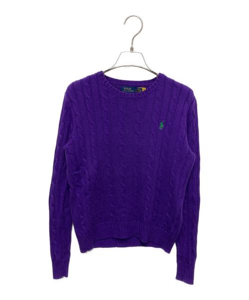 POLO RALPH LAUREN（ポロ・ラルフローレン）POLO RALPH LAUREN (ポロ・ラルフローレン) コットンケーブルニット パープル サイズ:Sの古着・服飾アイテム