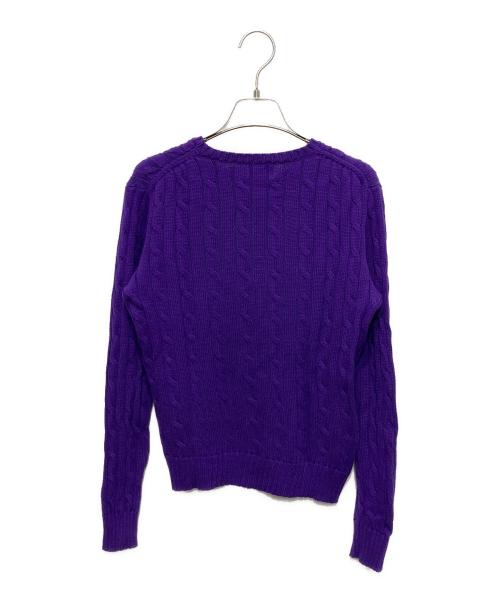 POLO RALPH LAUREN（ポロ・ラルフローレン）POLO RALPH LAUREN (ポロ・ラルフローレン) コットンケーブルニット パープル サイズ:Sの古着・服飾アイテム