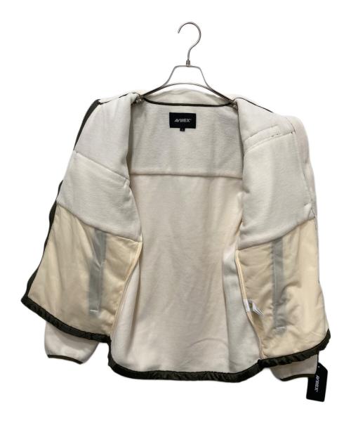AVIREX（アヴィレックス）AVIREX (アヴィレックス) QUILT COMBI FLEECE JACKET／キルト コンビ フリース ジャケット ホワイト×カーキ サイズ:Ⅼの古着・服飾アイテム