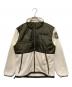 AVIREX（アヴィレックス）の古着「QUILT COMBI FLEECE JACKET／キルト コンビ フリース ジャケット」｜ホワイト×カーキ