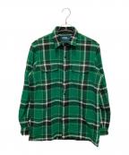 POLO RALPH LAURENポロ・ラルフローレン）の古着「ウールブレンドチェックシャツ」｜グリーン