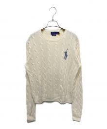 POLO RALPH LAUREN（ポロ・ラルフローレン）の古着「ビーデッドポニーケーブルニット」｜アイボリー