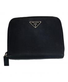 PRADA（プラダ）の古着「ナイロンコンビ2つ折り財布」｜ブラック