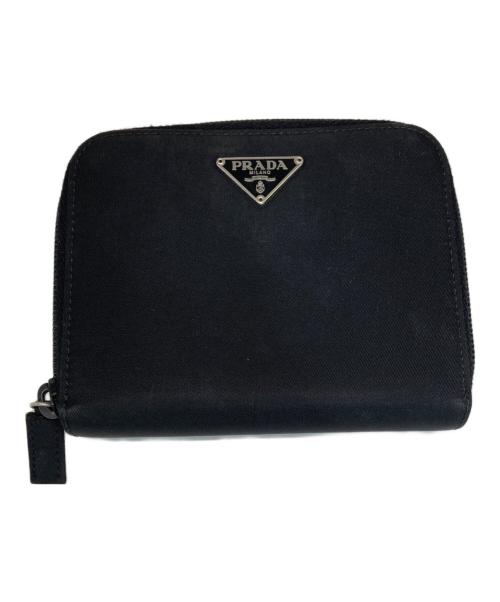 PRADA（プラダ）PRADA (プラダ) ナイロンコンビ2つ折り財布 ブラックの古着・服飾アイテム