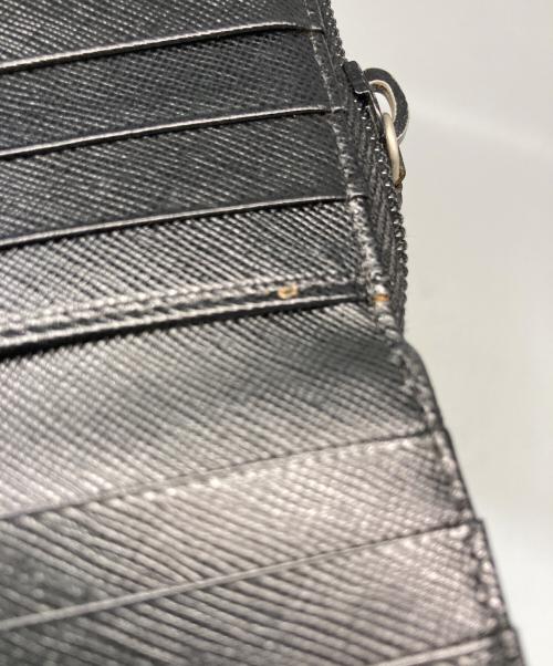 PRADA（プラダ）PRADA (プラダ) ナイロンコンビ2つ折り財布 ブラックの古着・服飾アイテム