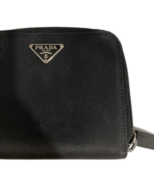 PRADA（プラダ）PRADA (プラダ) ナイロンコンビ2つ折り財布 ブラックの古着・服飾アイテム