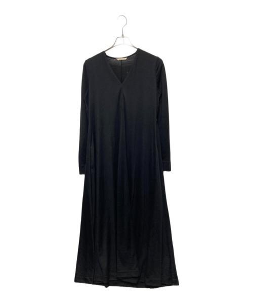 Curensology（カレンソロジー）Curensology (カレンソロジー) Vネックウールワンピース ブラック サイズ:38の古着・服飾アイテム