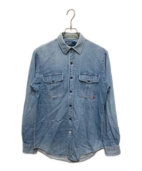 POLO RALPH LAUREN（ポロ・ラルフローレン）POLO RALPH LAUREN (ポロ・ラルフローレン) デニムワークシャツ インディゴ サイズ:Sの古着・服飾アイテム