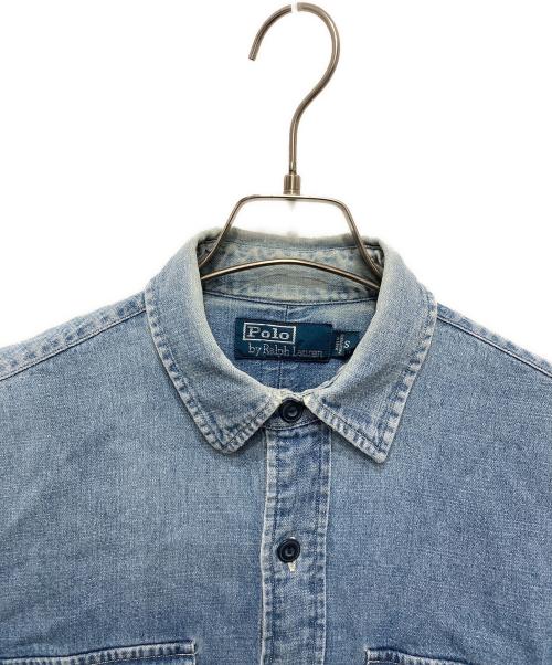 POLO RALPH LAUREN（ポロ・ラルフローレン）POLO RALPH LAUREN (ポロ・ラルフローレン) デニムワークシャツ インディゴ サイズ:Sの古着・服飾アイテム
