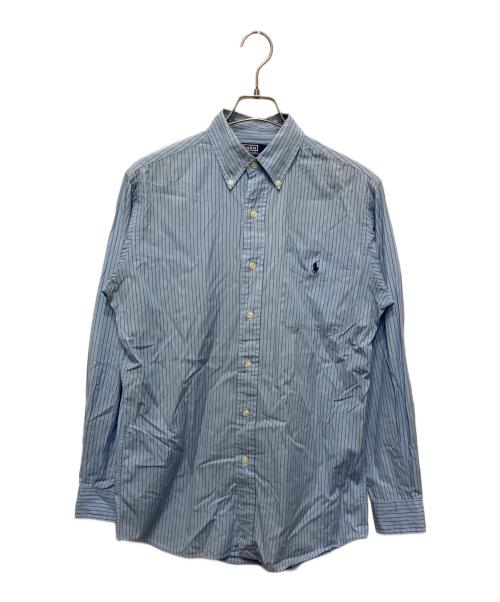 POLO RALPH LAUREN（ポロ・ラルフローレン）POLO RALPH LAUREN (ポロ・ラルフローレン) ポケットストライプシャツ ブルー サイズ:Sの古着・服飾アイテム