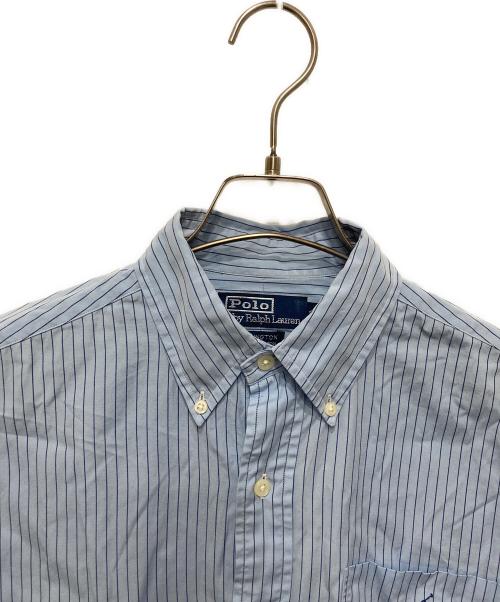 POLO RALPH LAUREN（ポロ・ラルフローレン）POLO RALPH LAUREN (ポロ・ラルフローレン) ポケットストライプシャツ ブルー サイズ:Sの古着・服飾アイテム