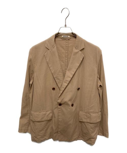AURALEE（オーラリー）AURALEE (オーラリー) HARD TWIST GABARDINE DOUBLE-BREASTED JACKET / ハード・ツイスト・ギャバジン・ダブルブレスト・ジャケット ベージュ サイズ:３の古着・服飾アイテム