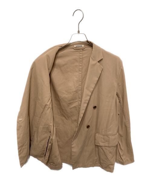 AURALEE（オーラリー）AURALEE (オーラリー) HARD TWIST GABARDINE DOUBLE-BREASTED JACKET / ハード・ツイスト・ギャバジン・ダブルブレスト・ジャケット ベージュ サイズ:３の古着・服飾アイテム