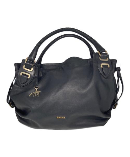 BALLY（バリー）BALLY (バリー) レザーハンドバッグ ブラックの古着・服飾アイテム