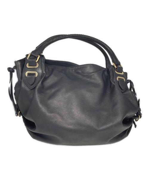 BALLY（バリー）BALLY (バリー) レザーハンドバッグ ブラックの古着・服飾アイテム