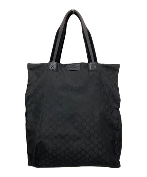 GUCCI（グッチ）GUCCI (グッチ) GGナイロン トートバッグ ブラックの古着・服飾アイテム