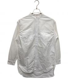THE NORTHFACE PURPLELABEL（ザ・ノースフェイス パープルレーベル）の古着「Cotton Polyester OX Band Collar Shirt／コットンポリエステル オックス バンドカラーシャツ」｜ホワイト
