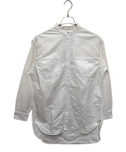 THE NORTHFACE PURPLELABEL（ザ・ノースフェイス パープルレーベル）THE NORTHFACE PURPLELABEL Cotton Polyester OX Band Collar Shirt／コットンポリエステル オックス バンドカラーシャツ ホワイト サイズ:Sの古着・服飾アイテム