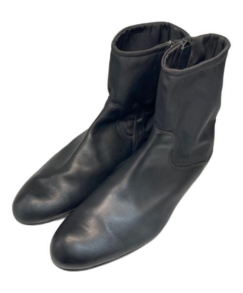 EMPORIO ARMANI（エンポリオ アルマーニ）EMPORIO ARMANI (エンポリオ アルマーニ) 切替サイドジップブーツ ブラック サイズ:44の古着・服飾アイテム