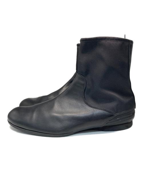 EMPORIO ARMANI（エンポリオ アルマーニ）EMPORIO ARMANI (エンポリオ アルマーニ) 切替サイドジップブーツ ブラック サイズ:44の古着・服飾アイテム