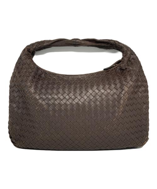 BOTTEGA VENETA（ボッテガベネタ）BOTTEGA VENETA (ボッテガベネタ) イントレチャートホーボーバッグ ブラウンの古着・服飾アイテム