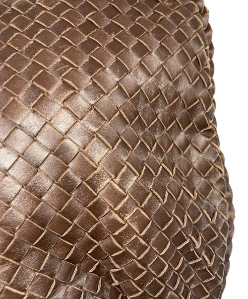 BOTTEGA VENETA（ボッテガベネタ）BOTTEGA VENETA (ボッテガベネタ) イントレチャートホーボーバッグ ブラウンの古着・服飾アイテム