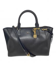 LAUREN RALPH LAUREN（ローレン ラルフ ローレン）の古着「チャーム付き2WAYトートバッグ」｜ブラック