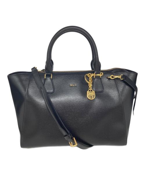 LAUREN RALPH LAUREN（ローレン ラルフ ローレン）LAUREN RALPH LAUREN (ローレン ラルフ ローレン) チャーム付き2WAYトートバッグ ブラックの古着・服飾アイテム