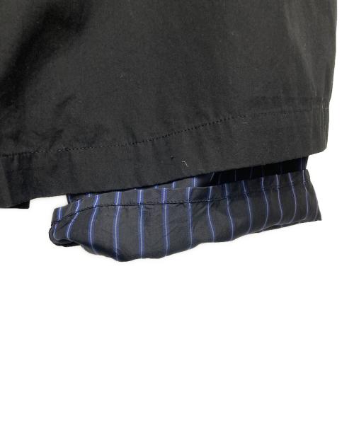 Yohji Yamamoto pour homme（ヨウジヤマモト プールオム）Yohji Yamamoto pour homme (ヨウジヤマモト プールオム) ストライプキュプラ イージー クロップド ラップパンツ ブラック サイズ:2の古着・服飾アイテム