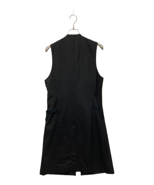 GROUND Y（グラウンドワイ）GROUND Y (グラウンドワイ) ギャバジン シングルロングベスト ブラック サイズ:３の古着・服飾アイテム