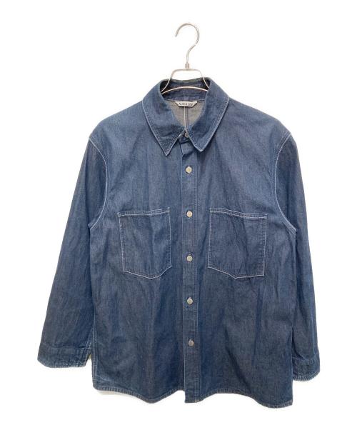 AURALEE（オーラリー）AURALEE (オーラリー) HARD TWIST LIGHT DENIM SHIRTS BLOUSON／ハード ツイスト ライト デニム シャツ ブルゾン インディゴ サイズ:３の古着・服飾アイテム