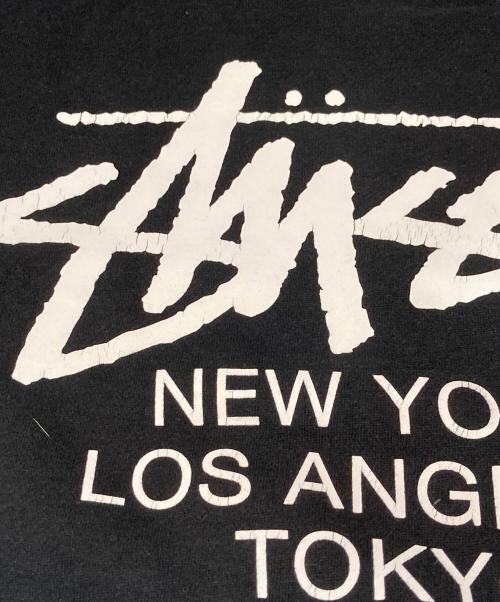 stussy（ステューシー）stussy (ステューシー) ワールドツアープリントスウェット ブラック サイズ:Ⅿの古着・服飾アイテム