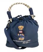 POLO RALPH LAURENポロ・ラルフローレン）の古着「ワンポイントベア刺繍ショルダーレインバッグ」｜ネイビー