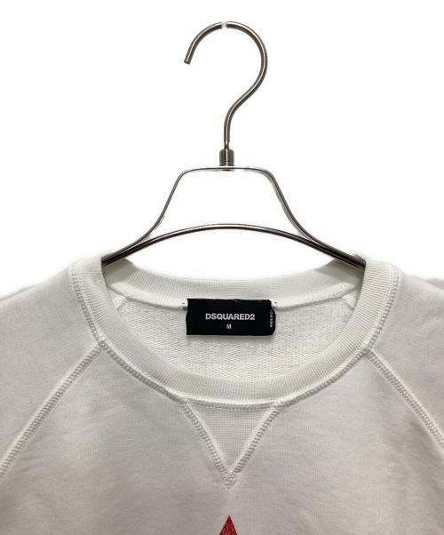 DSQUARED2（ディースクエアード）DSQUARED2 (ディースクエアード) プリントスウェット ホワイト サイズ:Ⅿの古着・服飾アイテム