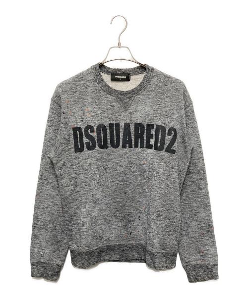 DSQUARED2（ディースクエアード）DSQUARED2 (ディースクエアード) プリントスウェット グレー サイズ:Ⅼの古着・服飾アイテム