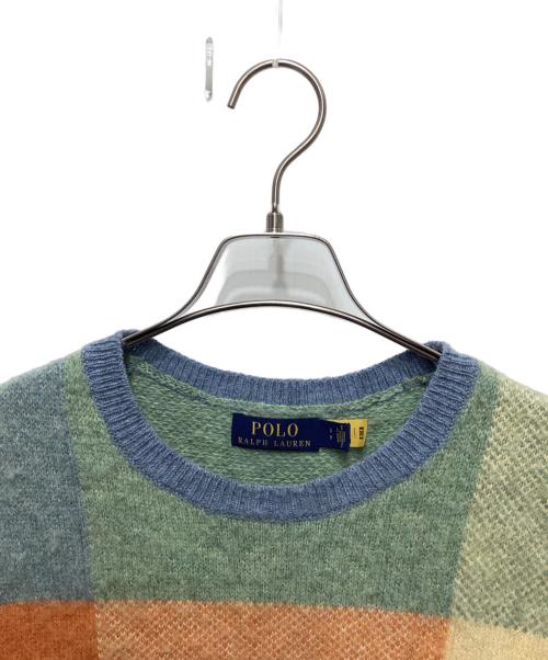 POLO RALPH LAUREN（ポロ・ラルフローレン）POLO RALPH LAUREN (ポロ・ラルフローレン) チェックドウールセーター マルチカラー サイズ:Sの古着・服飾アイテム
