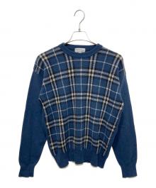 Burberry's（バーバリーズ）の古着「ラムウールチェックセーター」｜ブルー