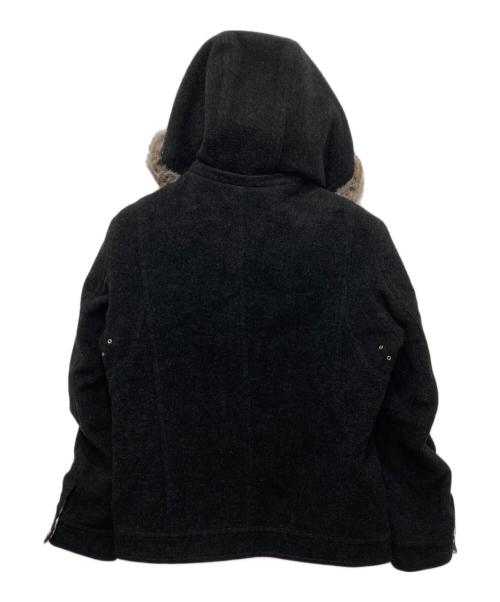 BURBERRY BLACK LABEL（バーバリーブラックレーベル）BURBERRY BLACK LABEL (バーバリーブラックレーベル) ファー付きウールジャケット ブラック サイズ:Ⅼの古着・服飾アイテム