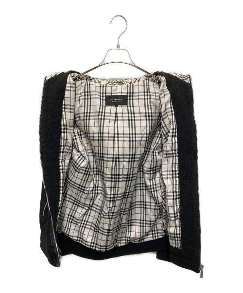 BURBERRY BLACK LABEL（バーバリーブラックレーベル）BURBERRY BLACK LABEL (バーバリーブラックレーベル) ファー付きウールジャケット ブラック サイズ:Ⅼの古着・服飾アイテム