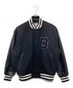 butwinバトウィン）の古着「袖レザースタジャン」｜ブラック