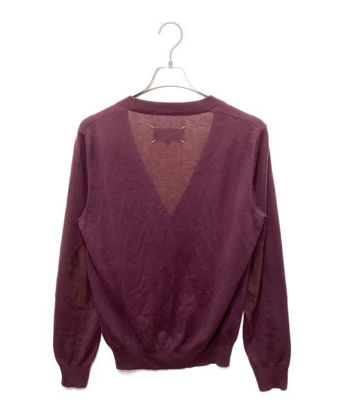 Maison Margiela（メゾンマルジェラ）Maison Margiela (メゾンマルジェラ) エルボーパッチカーディガン ボルドー サイズ:Sの古着・服飾アイテム