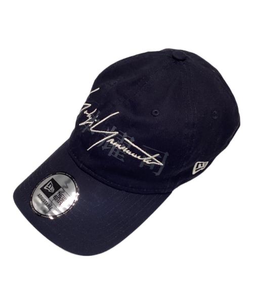 New Era（ニューエラ）New Era (ニューエラ) Yohji Yamamoto pour homme (ヨウジヤマモト プールオム) コラボダブルロゴキャップ ネイビーの古着・服飾アイテム