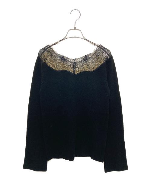 Noble（ノーブル）Noble (ノーブル) レースコンビニットプルオーバー ブラック サイズ:FREEの古着・服飾アイテム