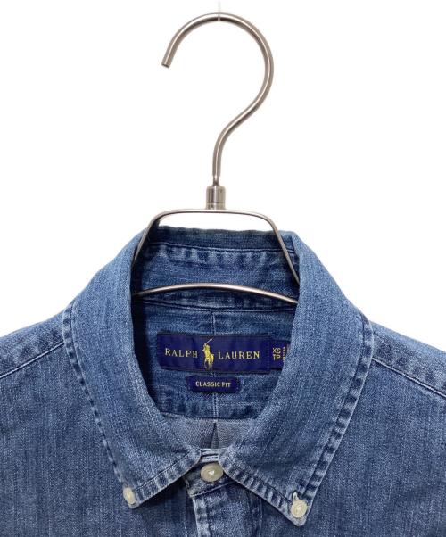 RALPH LAUREN（ラルフローレン）RALPH LAUREN (ラルフローレン) ボタンダウンデニムシャツ インディゴ サイズ:XSの古着・服飾アイテム