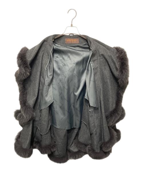 BALMAIN（バルマン）BALMAIN (バルマン) カシミヤフォックスファーケープ グレー サイズ:FREEの古着・服飾アイテム